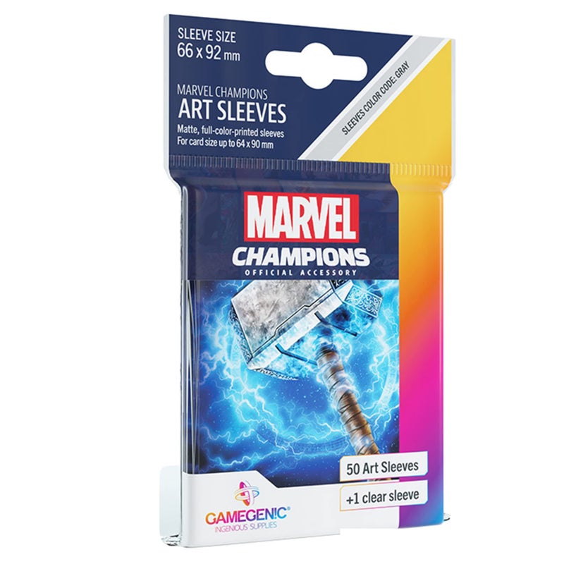 جم جينيك الأكمام الفنية الرسمية للعبة Marvel Champions من Gamegenic | عبوة من 50 أكمام فنية و1 كم شفاف | حامل لعبة الورق | تستخدم مع ألعاب TCG وLCG | من إنتاج شركة Fantasy Flight Games - Image 1